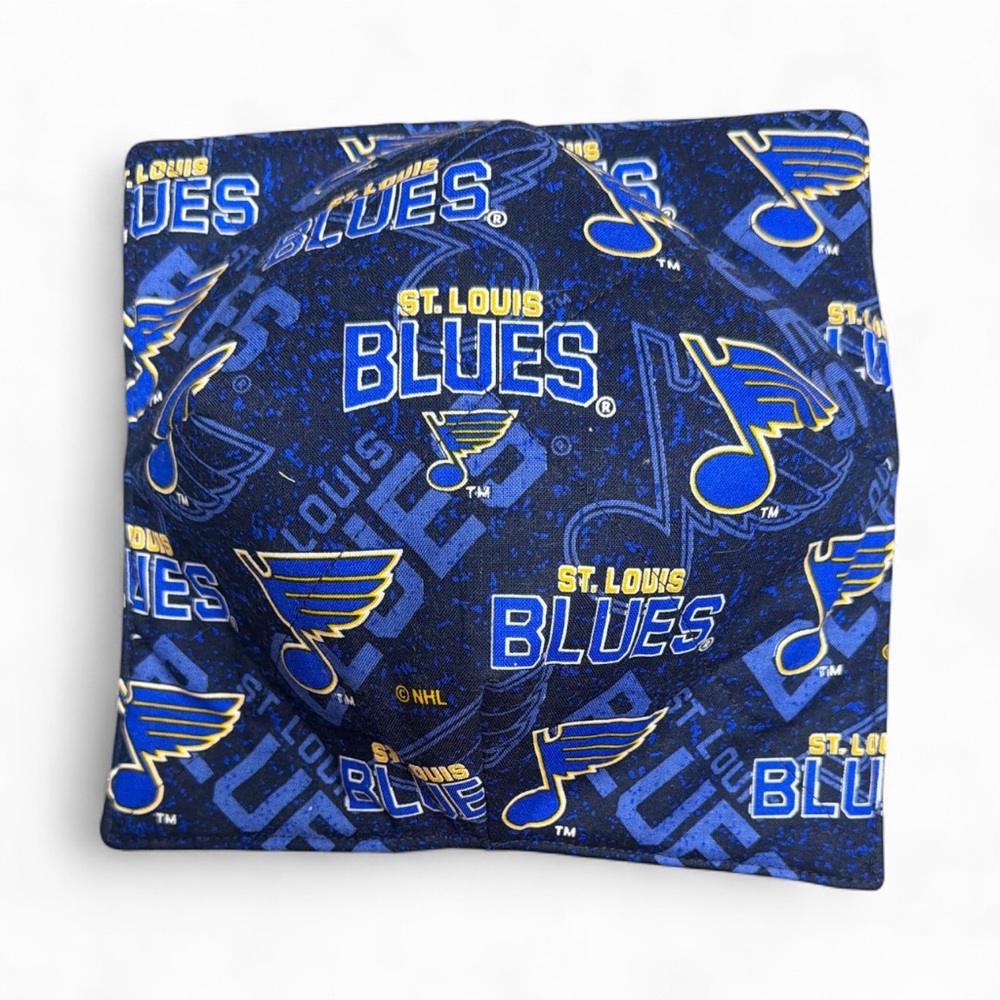 Hand Crafted Bowl Cozy Medium Size Microwavable Padded St Louis Blues Hockey - Picture 7 of 10